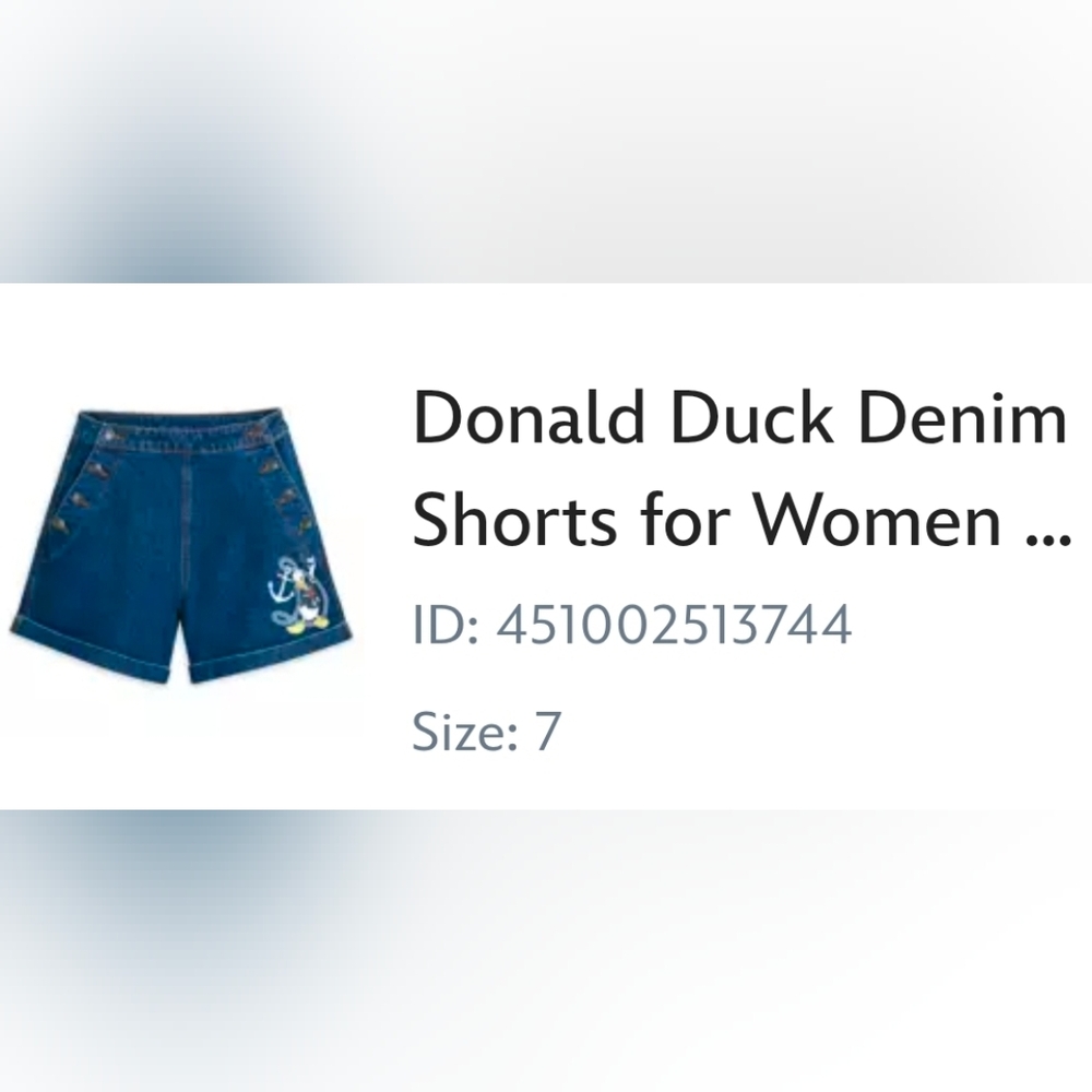 Women's Blue Donald Duck Denim Shorts
